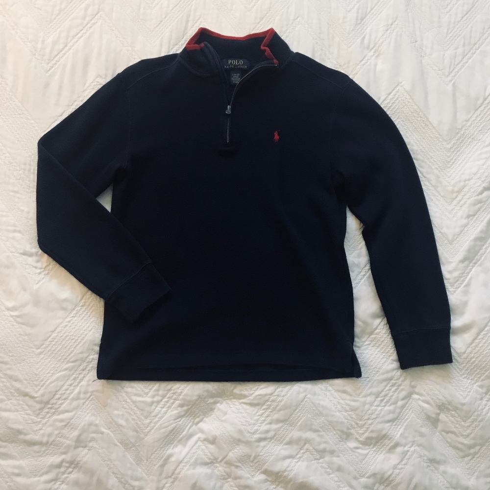 🏇Polo Ralph Lauren Boy's Navy Half-Zip Pullover